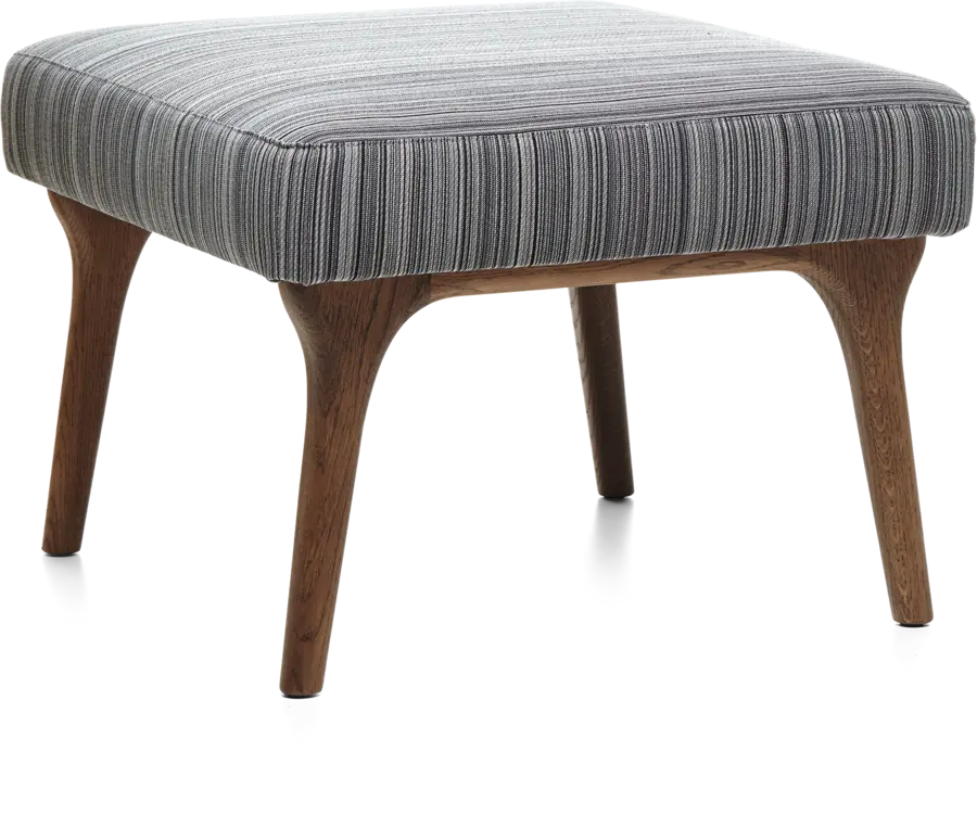 Zio Footstool Manga Brown Cinnamon wood front view